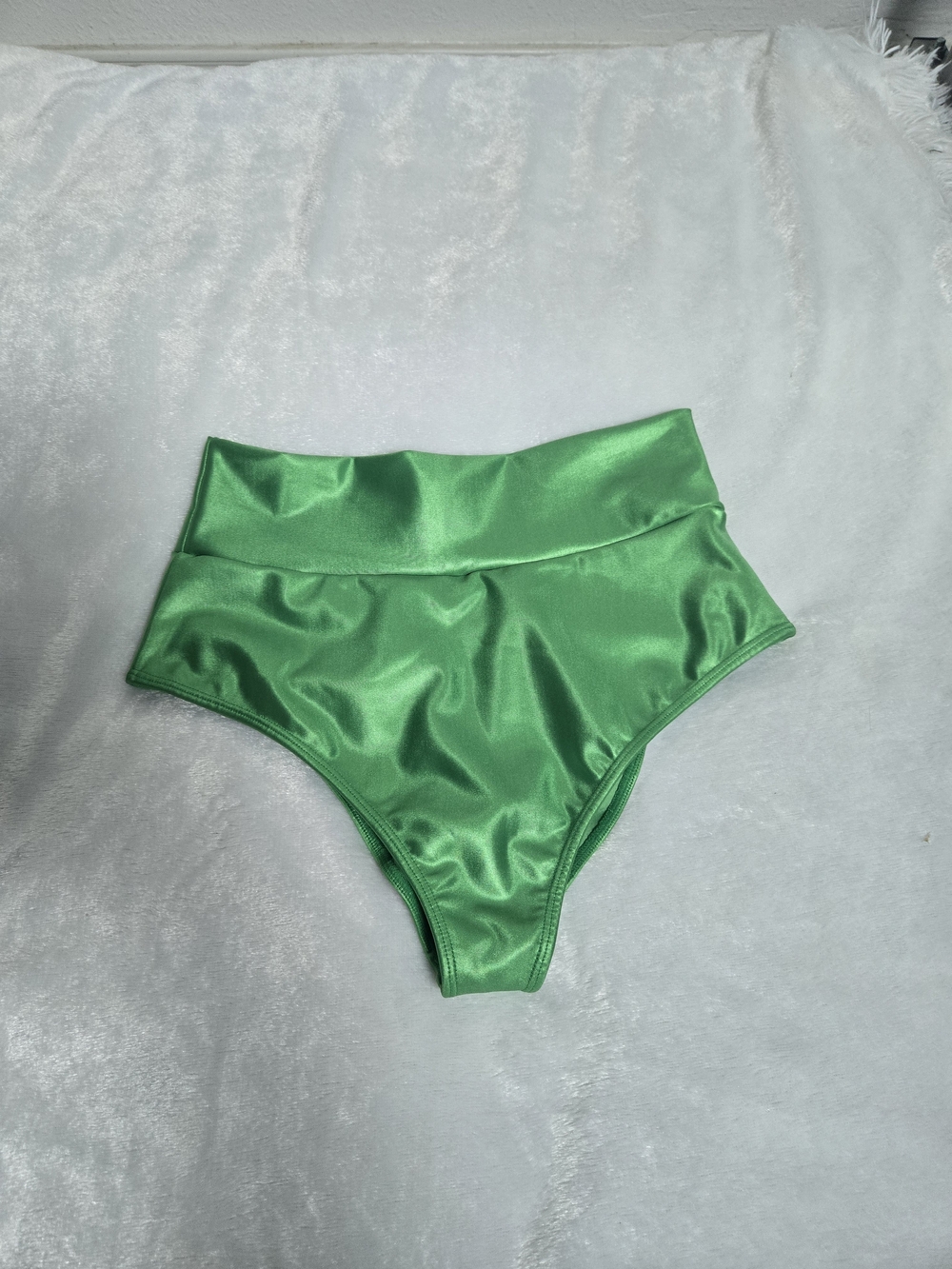Montce Shiny Emerald Green High-Waist Bikini Bottom And Top